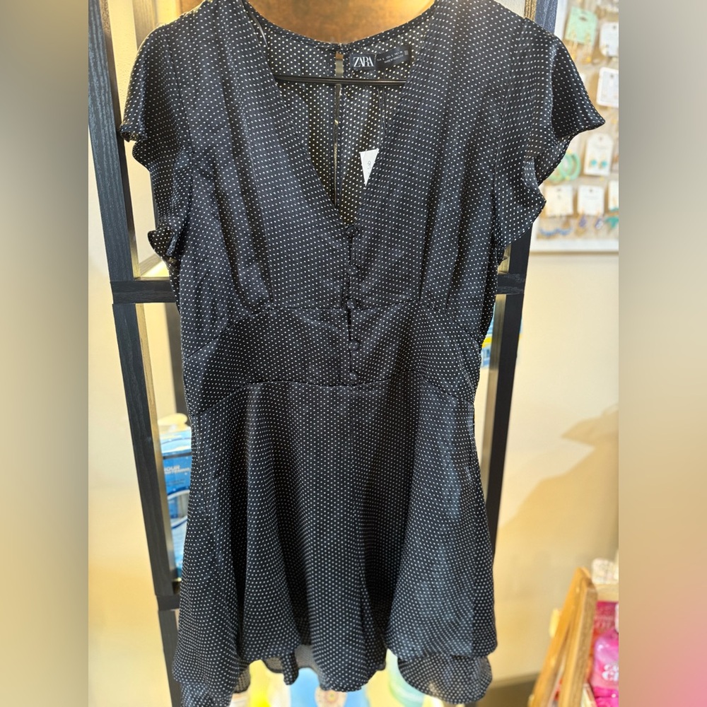 Zara Black and White Dotted romper
